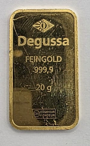 Lingote de Oro DEGUSSA 999.9 24K 20g