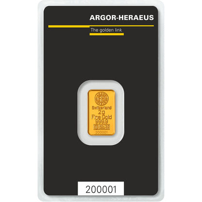 Lingote de Oro Argor-Heraeus Classic de 2g