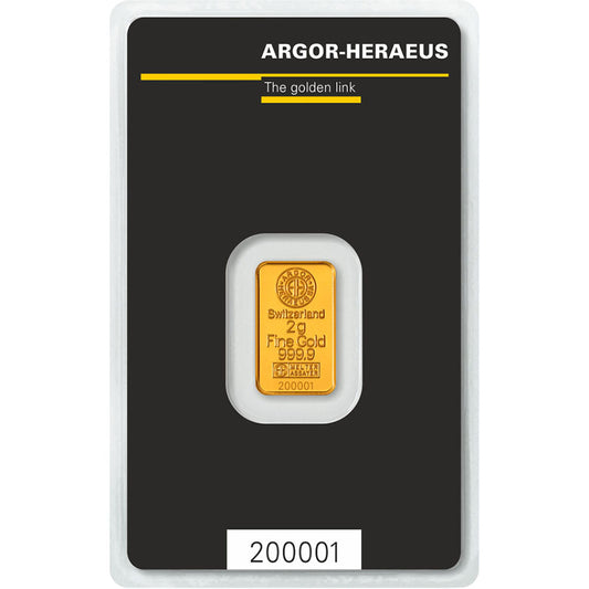 Lingote de Oro Argor-Heraeus Classic de 2g