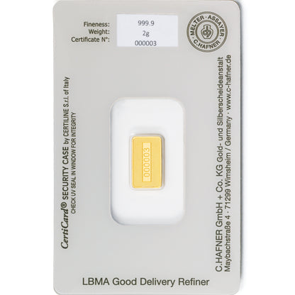 2g Hafner C Gold Bar