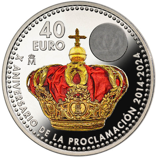 40 EUROS SPAIN 2024 “X ANNIVERSARY PROCLAMATION KING PHILIP VI” - SILVER