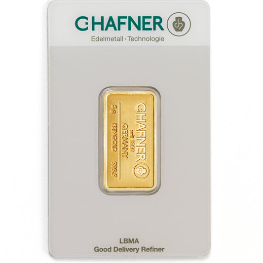 Lingote de Oro C Hafner de 5g