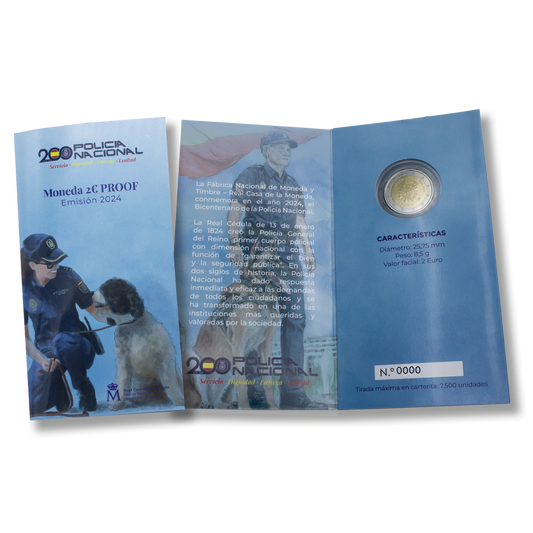 2 € Proof 2024 — Bicentennial of the National Police (Wallet) 